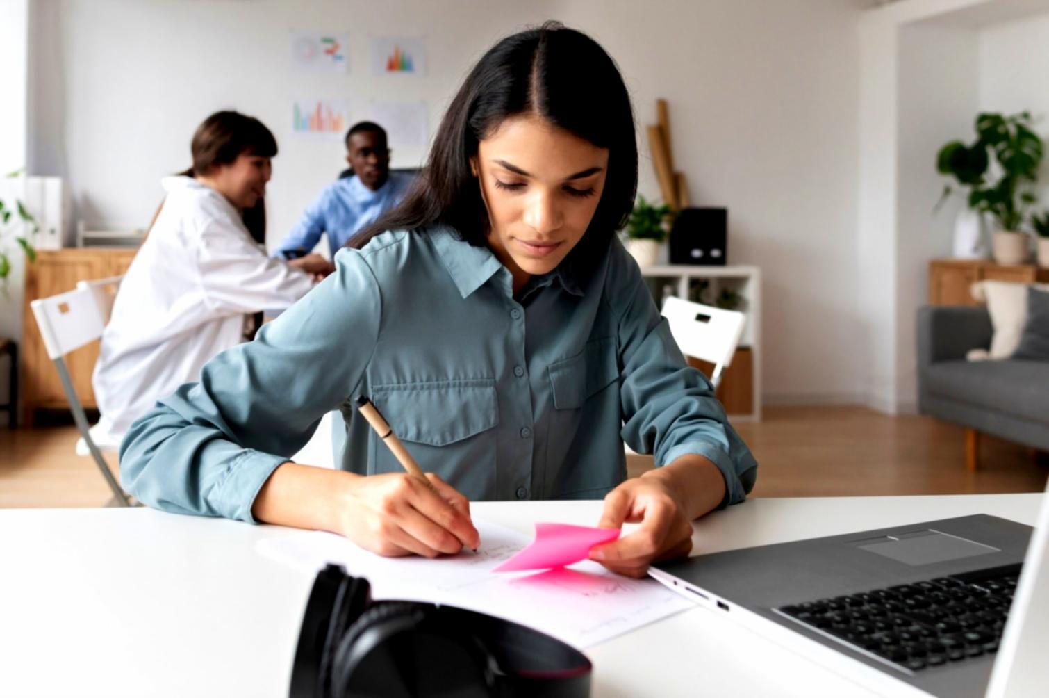 Participant reviewing financial planning documents during program workshop